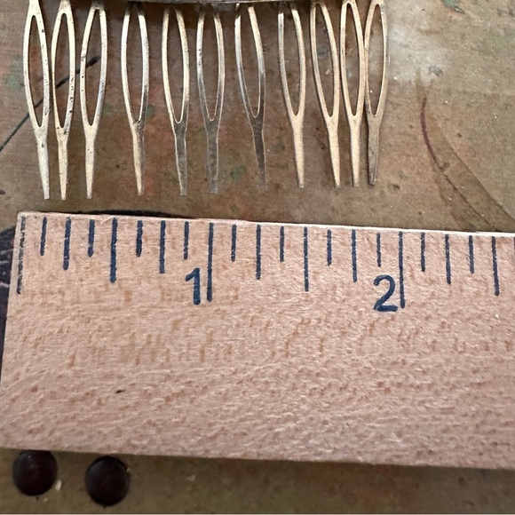 CLOISONNÉ Enamel Floral Hair COMB  GOLD TONE VTG - Picture 2 of 3